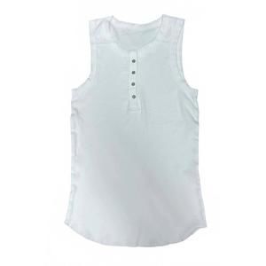 NEW CROWN JEWEL women's henley crew tank in white